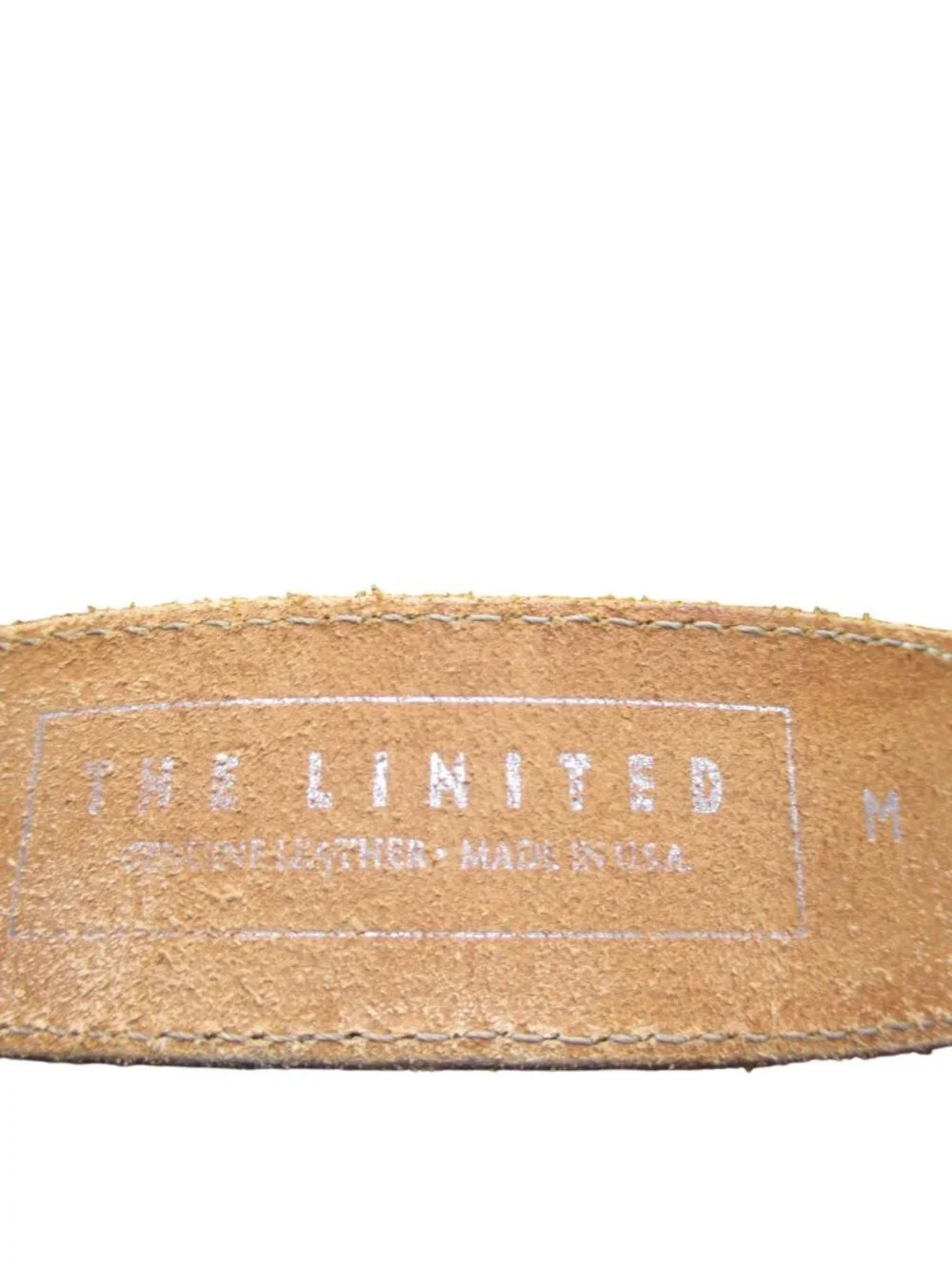 Vintage The Limited Jeans 1963 Genuine Leather Belt Silver buckle size M 90's
